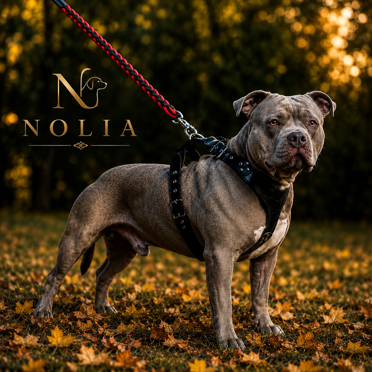 Harnais Style Pro · Cuir Clouté Premium — Chiens Moyens & Grands