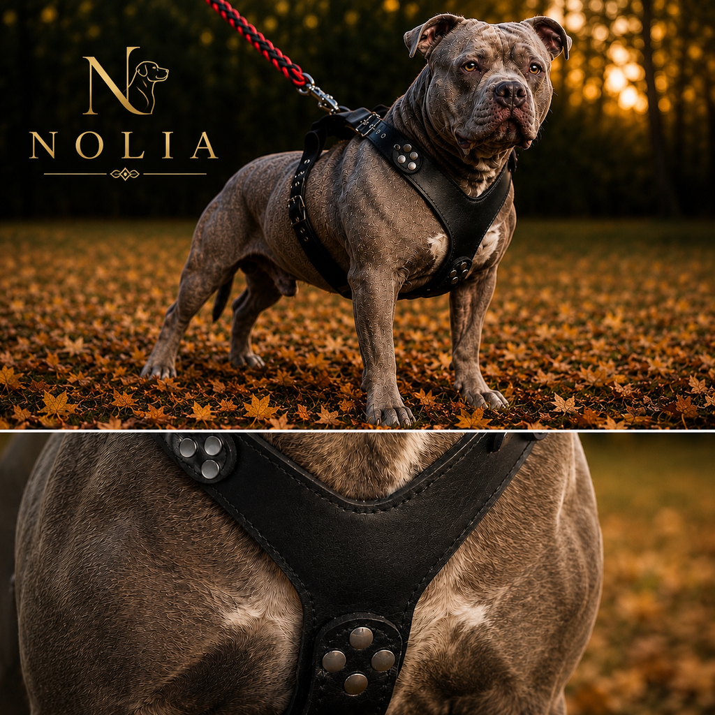 Harnais Style Frenchie · Cuir Clouté Premium — Pour Bouledogue Français